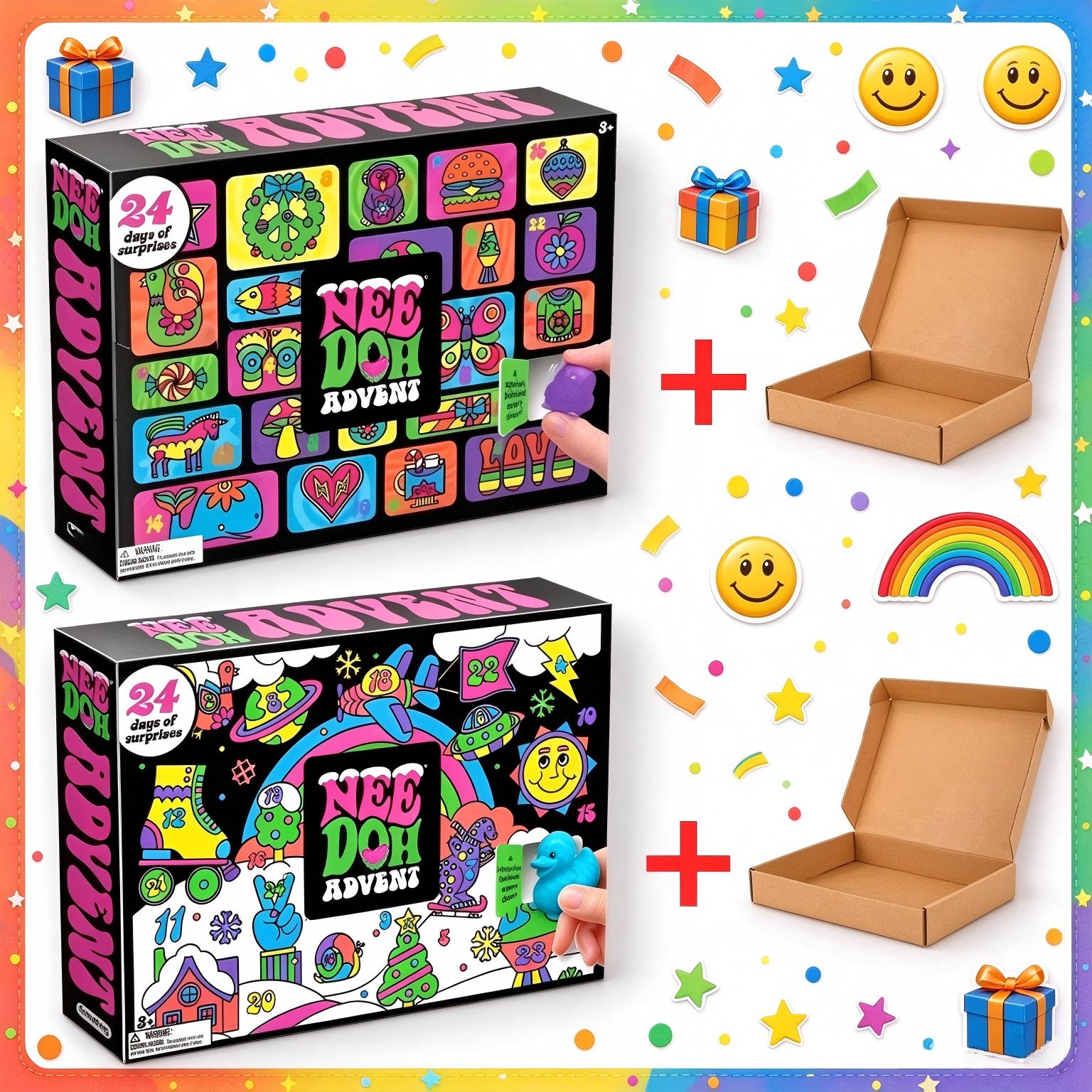 Party Games For Adults And Kids - 24 szt. Nee‑Doh Squishy Fidget Kalendarz