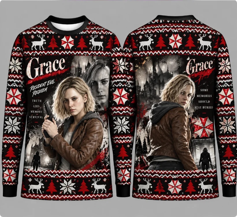 Bluza z nadrukiem postaci z gr – Party Games For Christmas recenzja i cena